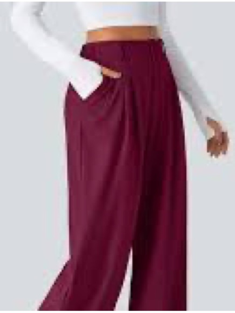 Halara Flex High Waisted Pants-Burgundy